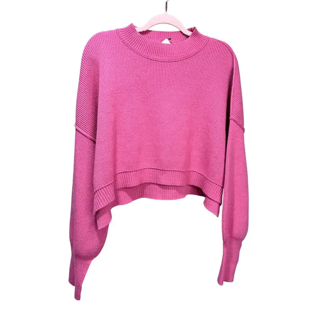 FREE PEOPLE Easy Street Crop Pullover Sweater M NWT
